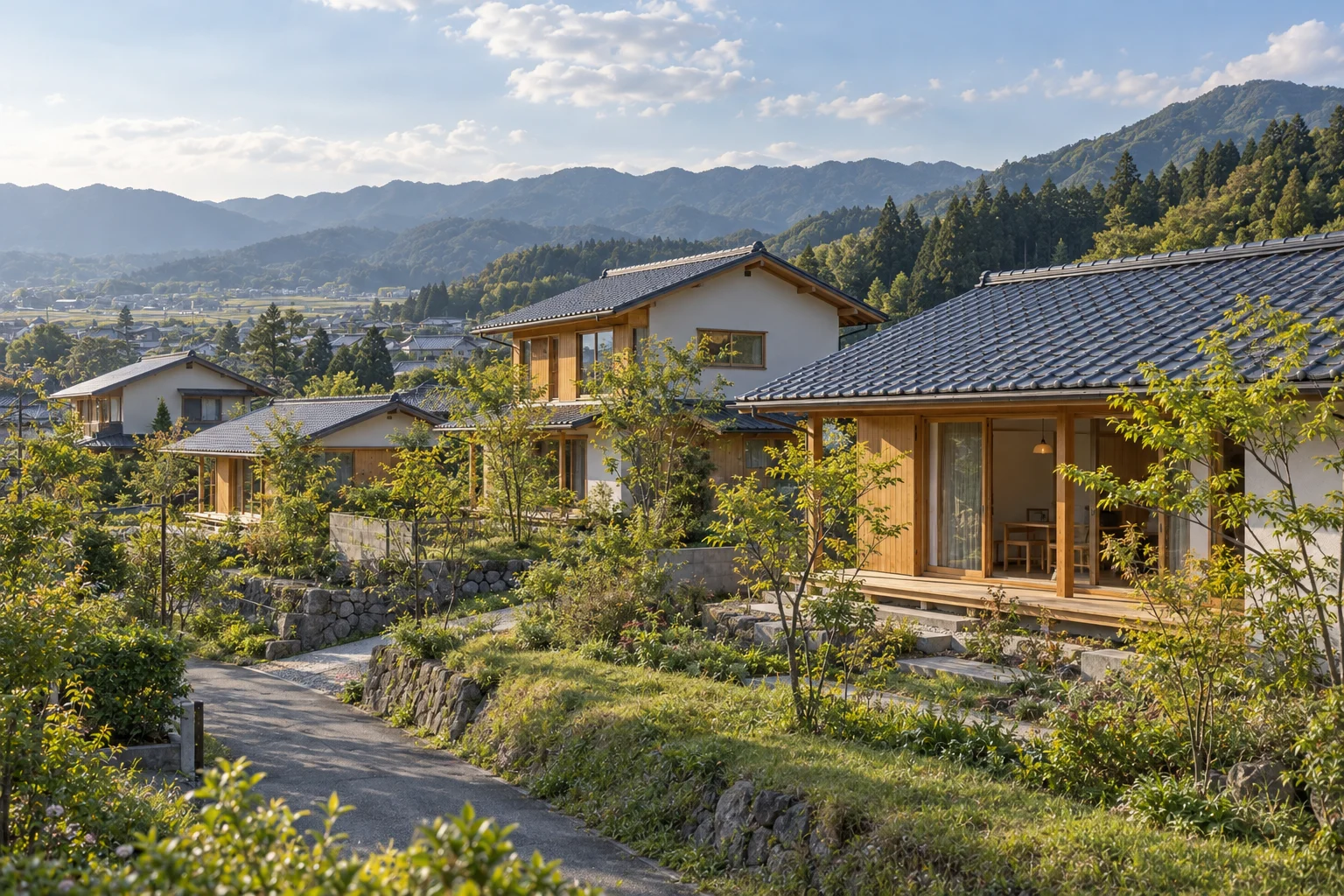 とわぎ工務店が建てた家が並ぶ町